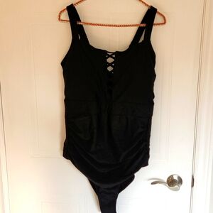 Bloomchic black one-piece bathing suit, size 26